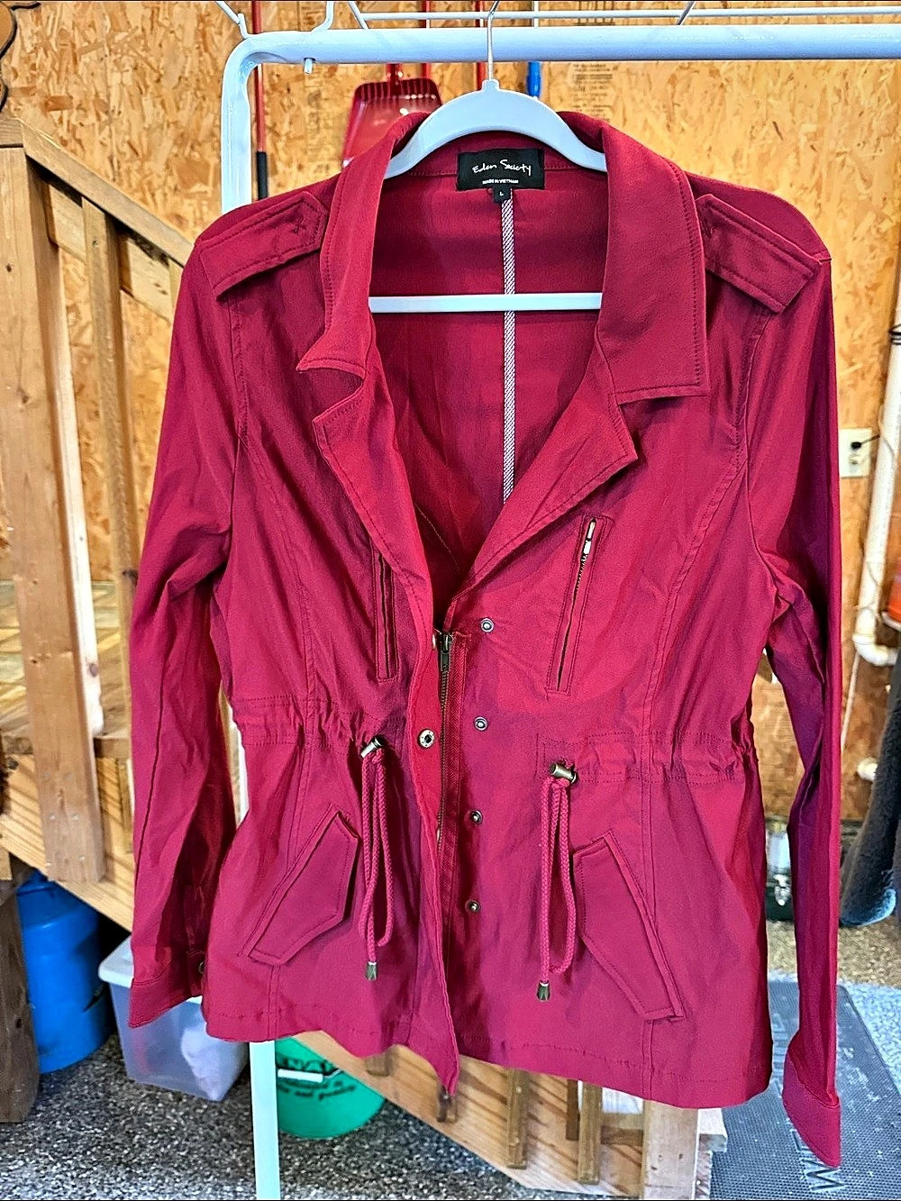 Eden Society Utility Jacket in Red Size Large Like New